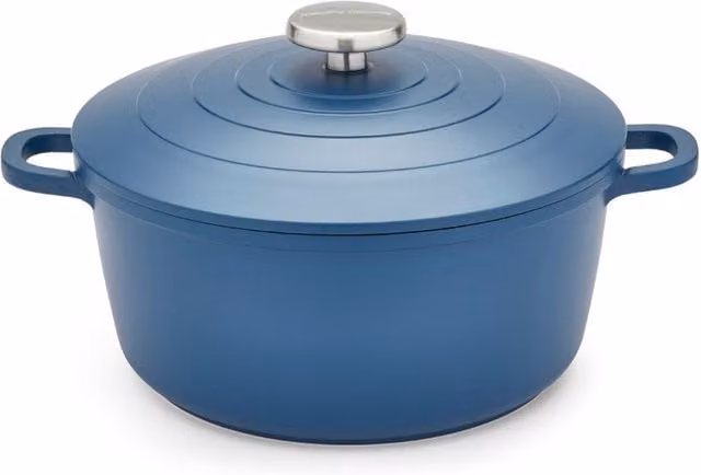 Morphy Richards Blue Cast Aluminium and Ceramic Casserole Dish, 24 cm