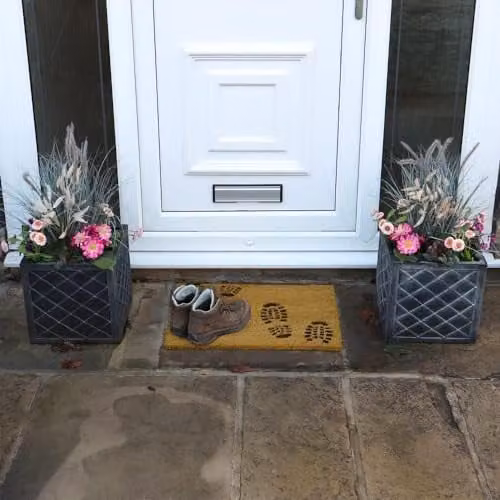 MantraRaj Brown Coir Entrance Door Mat with Rubber Embossed PVC Backing, W/D: 60 x 40 cm – 2