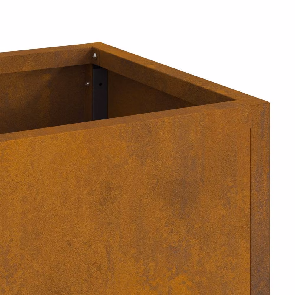 Berkfield Home Raised Garden Planter in Brown Weathering Steel, W: 100 cm, D: 26 cm, H: 82 cm – 6
