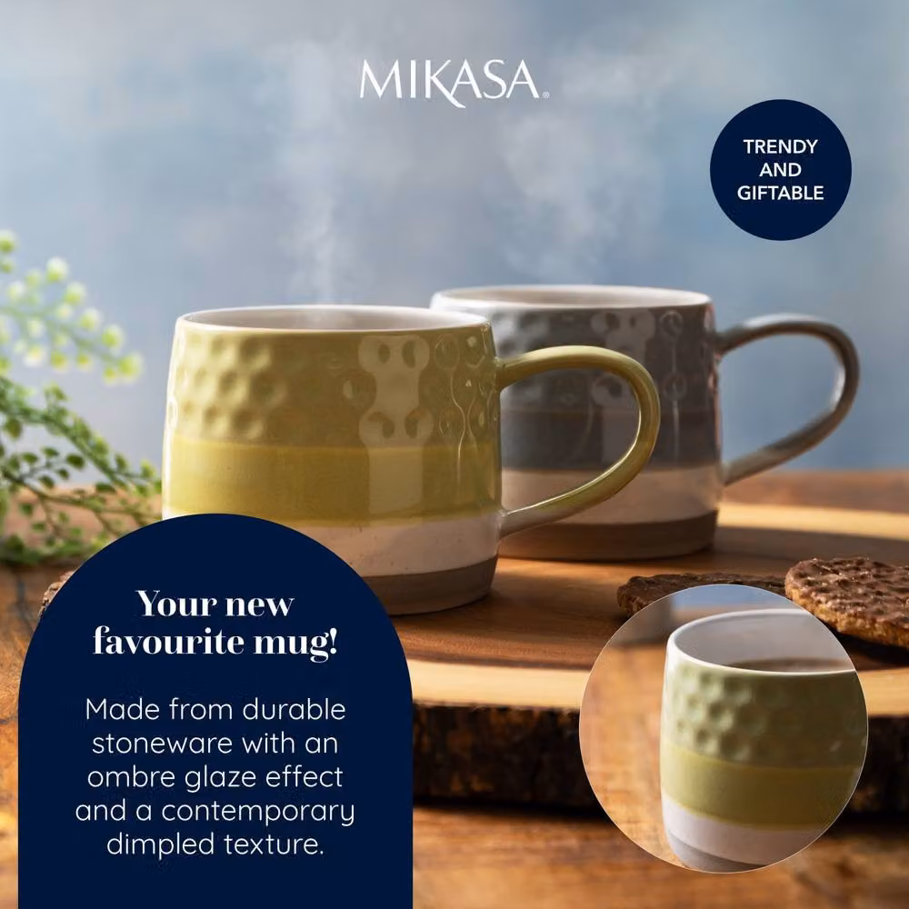 Mikasa Green Textured Ombre Stoneware Mug, 320ml – 5