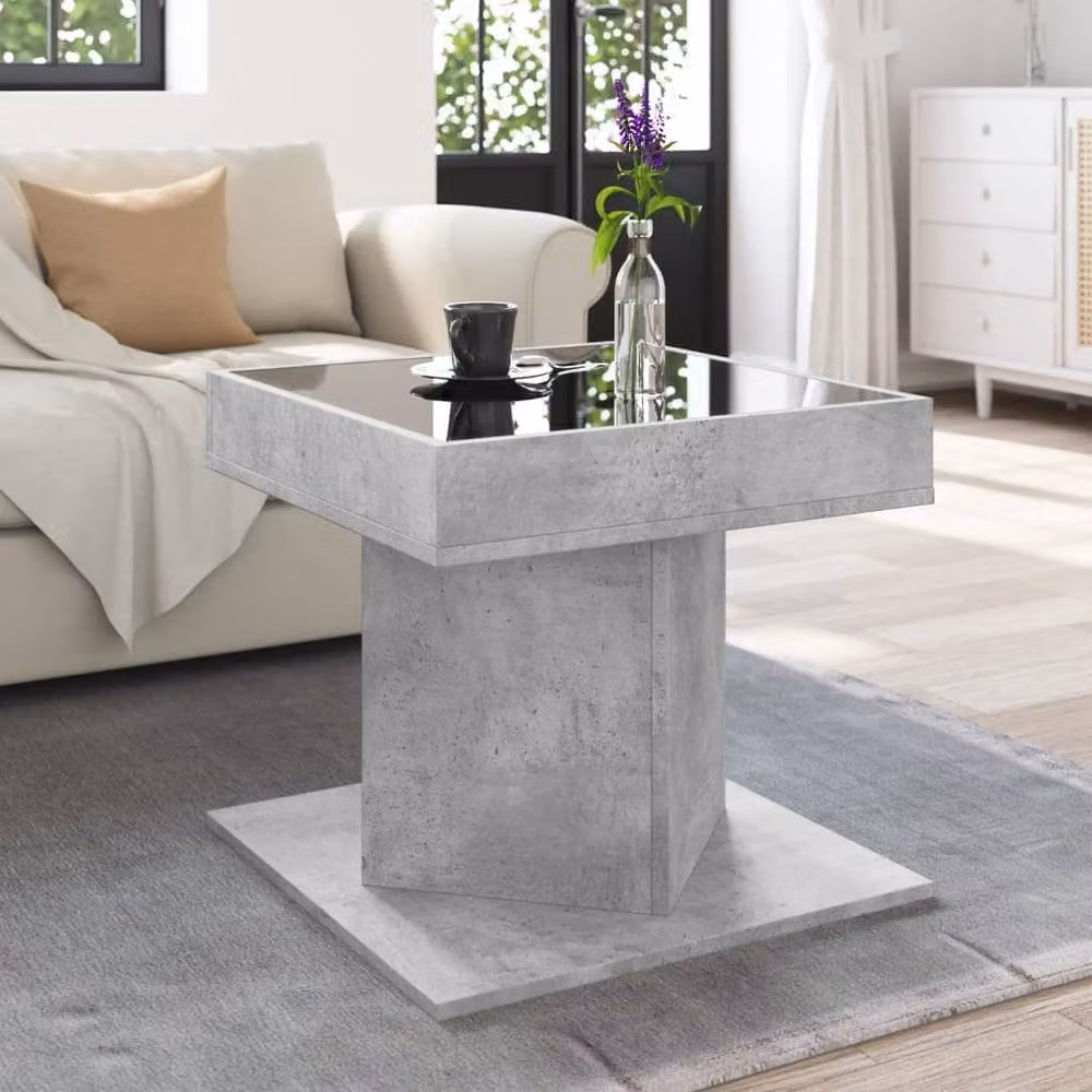 Berkfield Home Modern Square Coffee Table in Concrete Grey, W/D/H: 50 x 50 x 45 cm – 1