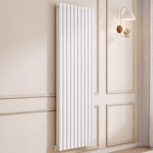 Banyetti Orva White Vertical Double Oval Column Radiator, H: 180 cm x W: 59 cm