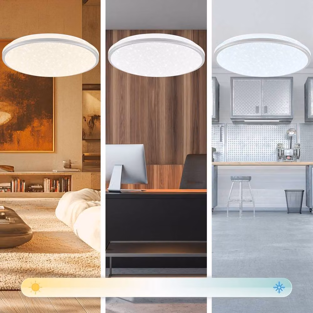 Briloner LED Ceiling Light, Dimmable Round Bathroom Lamp with Remote Control and CCT, Silver, Diameter: 33 cm, 22W – 5
