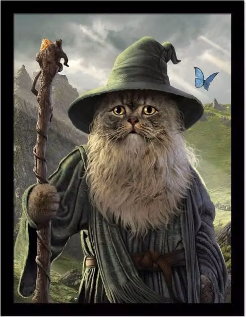 Vincent Hie Catdalf Framed Paper Poster in Green