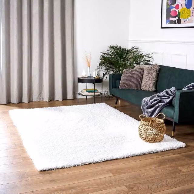 Bravich LTD Shaggy Area Rug in White, W: 110 cm, D: 60 cm – 1