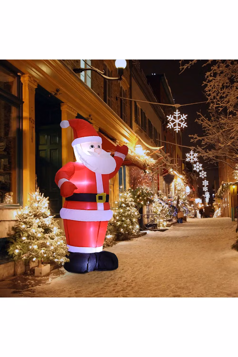 Living and Home Red Inflatable Santa Claus Christmas Decoration with LED Lights, Height: 120 cm – 4