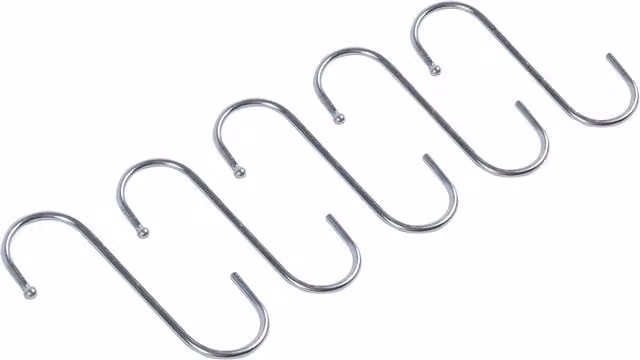 Ashley Stainless Steel S-Hooks in Silver, Pack of 5