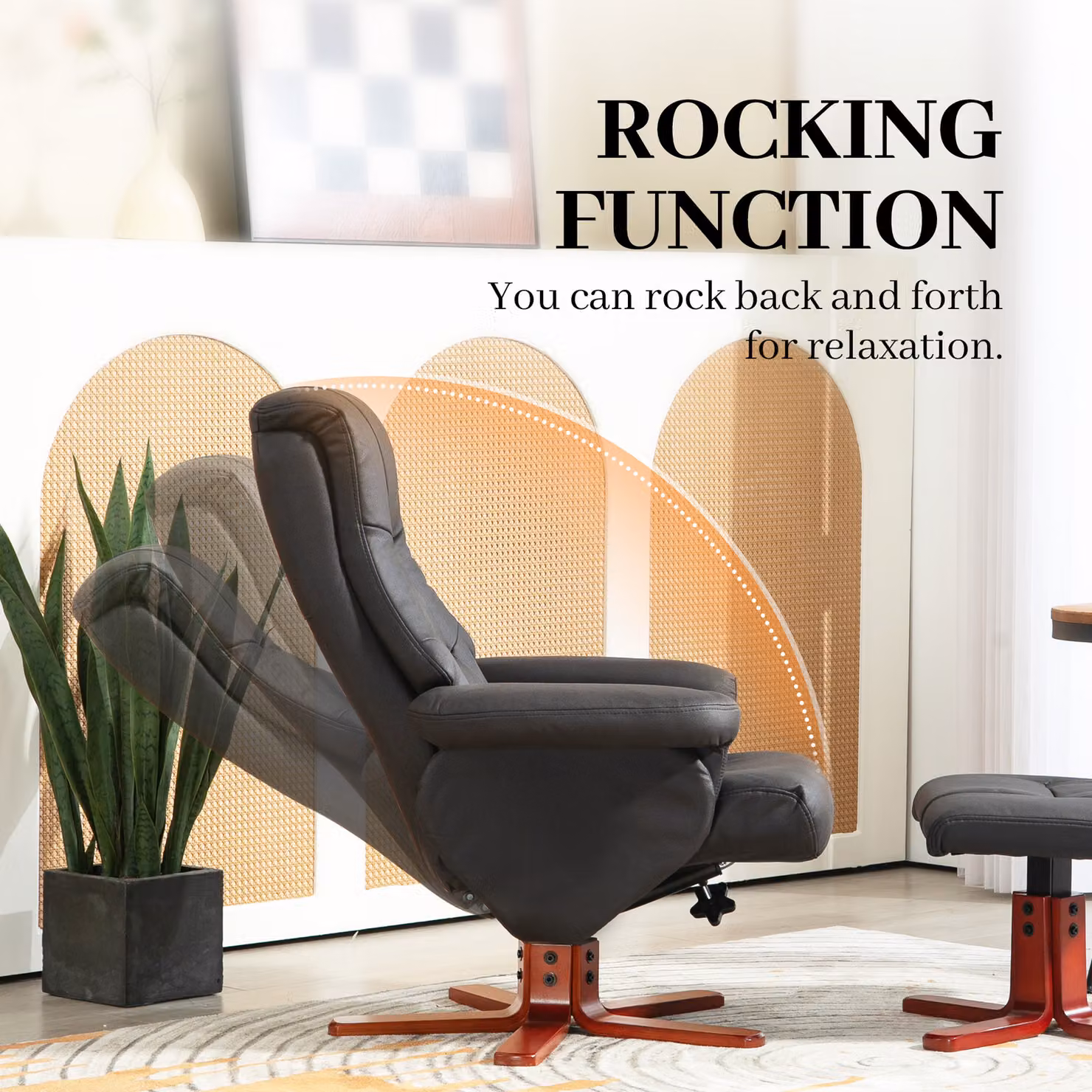 HOMCOM Black Faux Microfibre Leather Manual Recliner with Cat Scratch Resistant Material – 5