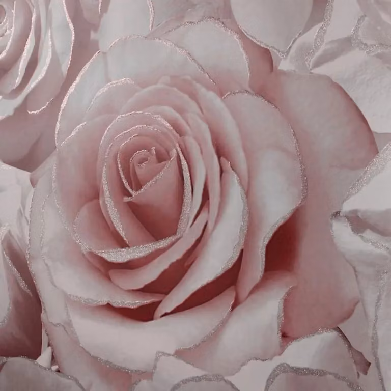 Muriva Madison Rose Glitter Floral Botanical Wallpaper in Pink