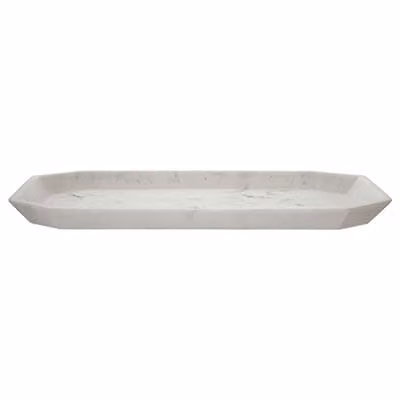 Premier Housewares Polyresin Marble Vanity Tray in Grey and White, W/D/H: 35 x 16 x 3 cm