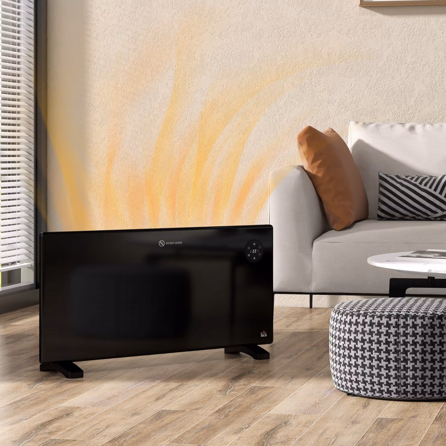 HOMCOM 2000W Electric Convector Heater with Adjustable Thermostat, Timer and Remote Control, Black – 2
