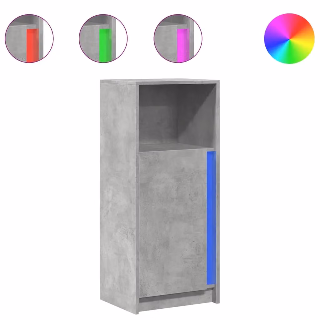 Berkfield Home Modern Wall Mounted Sideboard with Integrated LED Lighting in Concrete Grey, W/D/H: 42.5 x 34 x 100 cm – 2