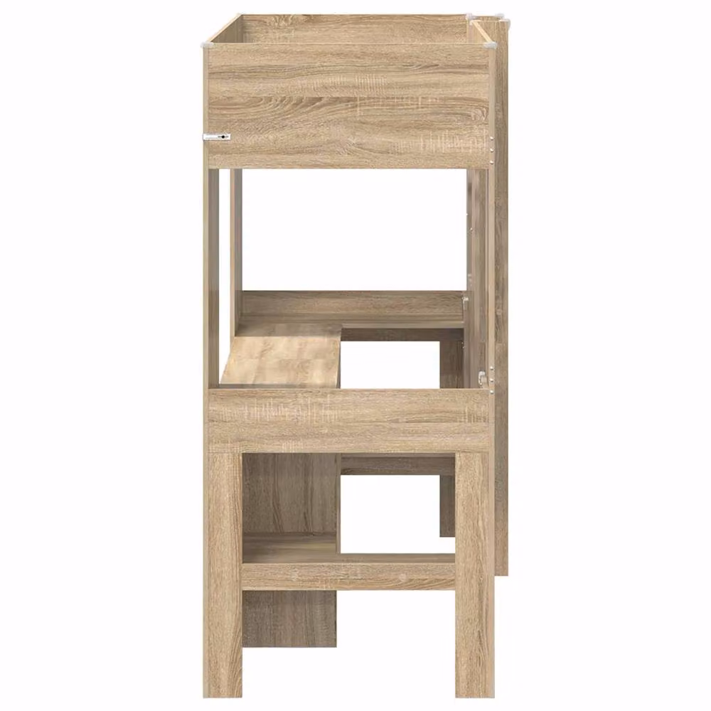 Berkfield Home Loft Bed Frame with Desk in Sonoma Oak and Brown, W/D/H: 190 x 75 x 1 cm – 3