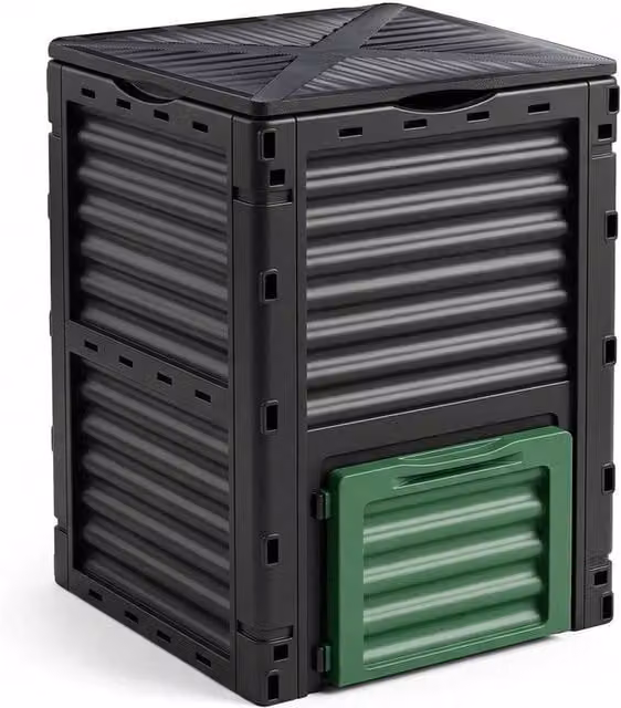 EONLION 300L Garden Composter Bin with Flip Lid in Black – 1