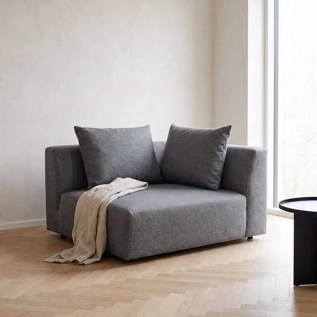 Abakus Direct Tokyo Corner Seat in Grey Brushed Tweed Fabric with Deep Seat – 2