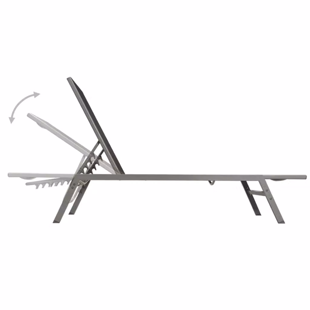 Berkfield Home Sun Lounger Set with Table, Black Powder Coated Steel and Textilene – 2