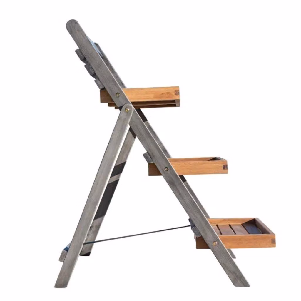 Cheshire Rustic Hardwood Large Plant Ladder Planter in Brown – 2