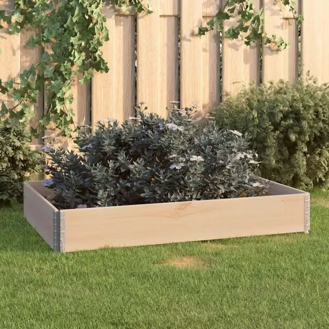 Berkfield Home Raised Bed in Brown Solid Pine Wood W: 120 cm, D: 80 cm – 1