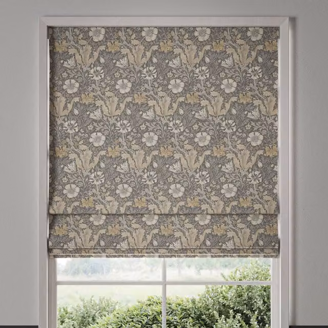 William Morris Compton Grey Floral Velvet Made To Measure Roman Blind