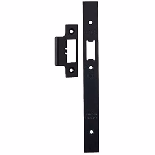 Loops Forend Strike and Fixing Pack for DIN Security Latch in Matt Black