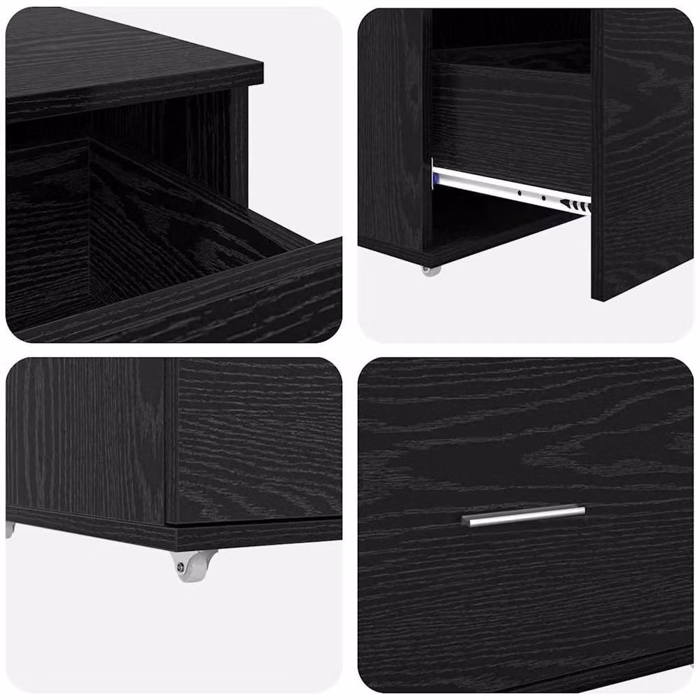 Berkfield Home Compact Drawer Cabinet in Black Oak Engineered Wood – 6