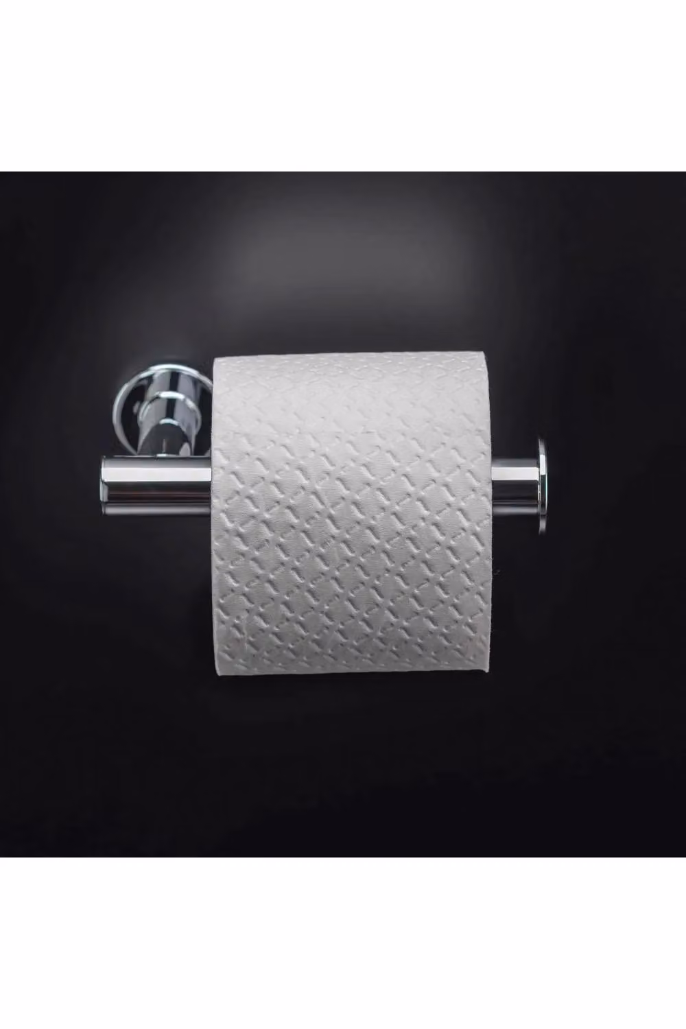 Cosmic wall-mounted toilet roll holder with lid in silver and grey, W: 16 cm, D: 16 cm, H: 4.5 cm – 2