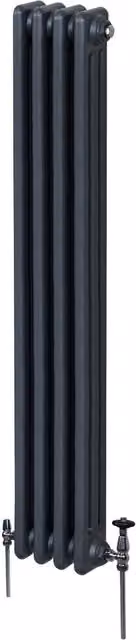 Monstershop Traditional Steel Column Radiator in Grey, H: 180 cm, W: 10 cm, D: 10 cm