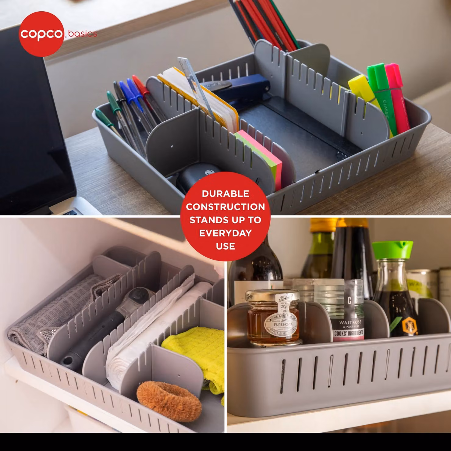 Copco Grey Plastic Food Storage Container Organiser with Compartments – 10