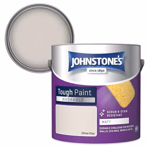 Johnstone's Washable Matt Wall and Ceiling Paint in China Clay Beige, 2.5L – 2