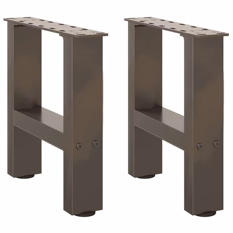 Berkfield Home Steel Coffee Table Legs, Grey, 2 Pieces, H: 40 cm, W: 30.5 cm, D: 30.5 cm