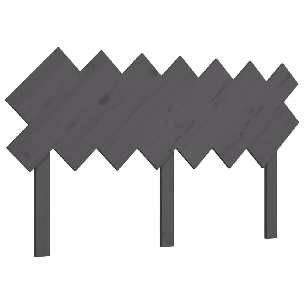 Berkfield Home Beautiful Bed Headboard in Grey Solid Pine Wood, W: 141 cm, D: 3 cm, H: 80.5 cm – 2