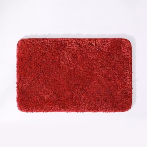 Allure Bath Fashions Luxury Deep Pile Microfibre Bath Mat, Red, W: 80 cm, D: 50 cm
