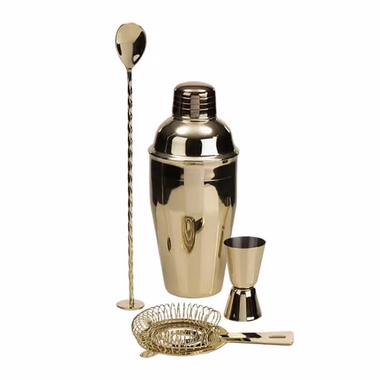 Madison & Mayfair Gold Metal Cocktail Shaker Set