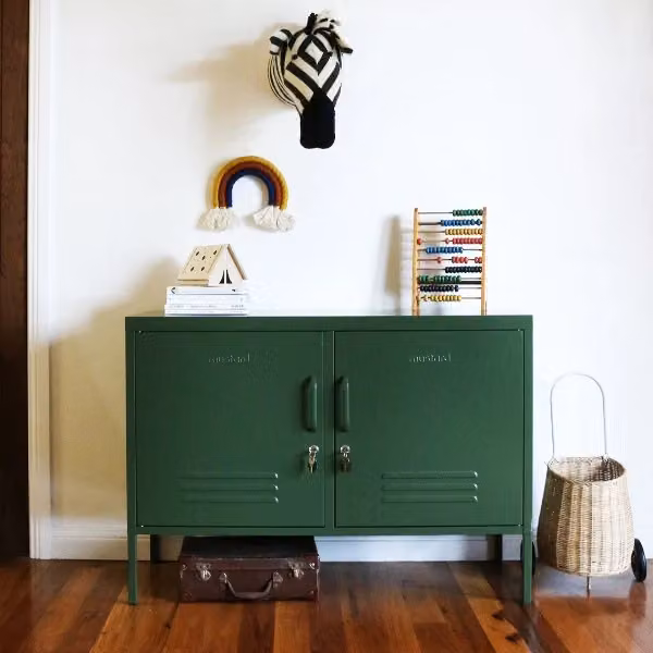 Mustard Made The Lowdown Freestanding Metal Storage Locker in Green, H 100 cm x W 72 cm x D 40 cm – 2