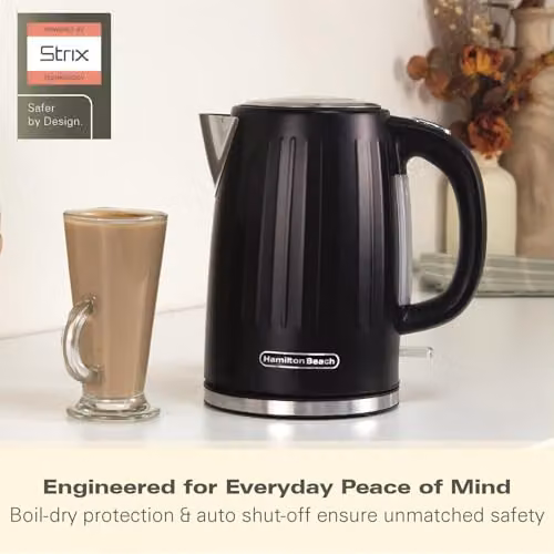 Hamilton Beach Harmony Electric Kettle, Black, 1.7 l – 6