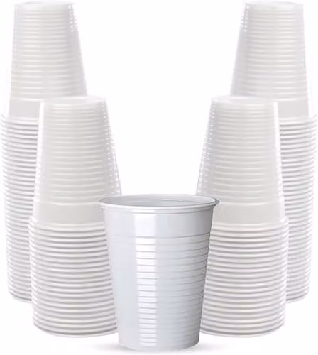 ECONX White Disposable Plastic Tumbler Cups, 200ml, 1000 Pack