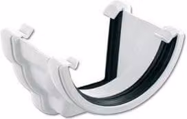 FloPlast White PVC Half Round to PVC Ogee Right Hand Gutter Adaptor