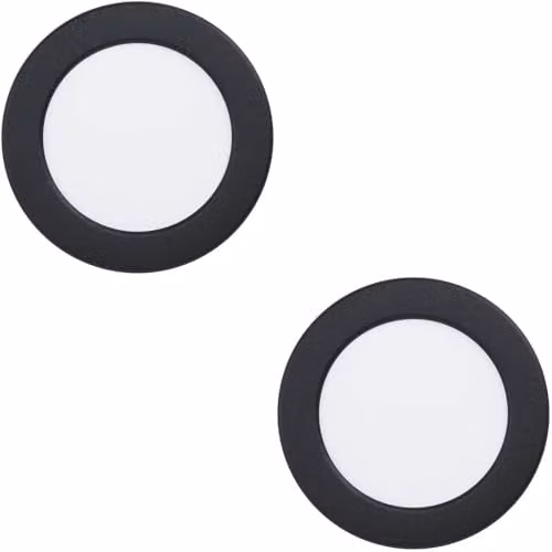 Loops Pack of 2 Black LED Ceiling Lights with Minimalist Design for Bedroom, Living Room or Home Office – 1