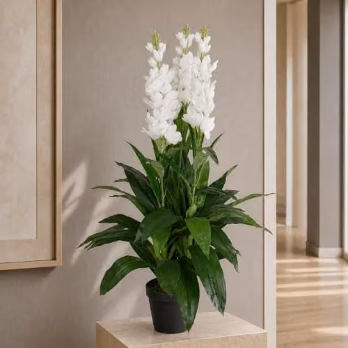 Leaf Design UK White Artificial Potted Orchid Plant, Height: 100 cm – 2