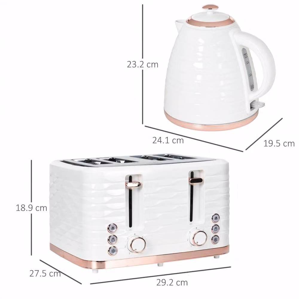 STILVORA Kettle and 4 Slice Toaster Set in Cream – 2