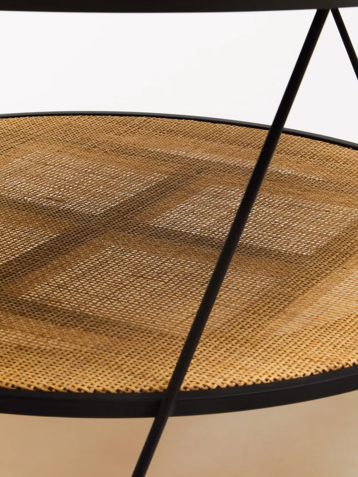 Orsina Round Industrial Coffee Table with Metal Top and Hairpin Legs in Black – 5