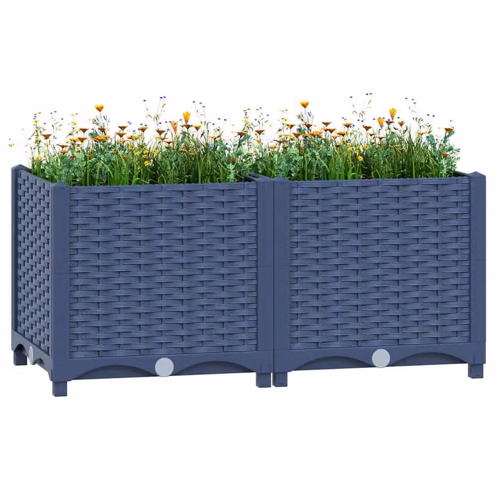 Berkfield Home Grey Polypropylene Raised Bed W/D/H: 80 x 40 x 38 cm – 2