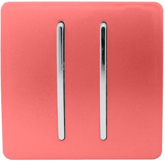 Trendi 2 Gang 2 Way 10 Amp Rocker Light Switch in Strawberry Red