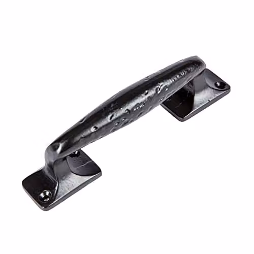 Hammer and Tongs Matt Black Forged Iron Barn Door Handle