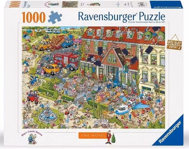 Ravensburger Rays Comic Series The Hotel 1000 Piece Jigsaw Puzzle in Multicolour and White