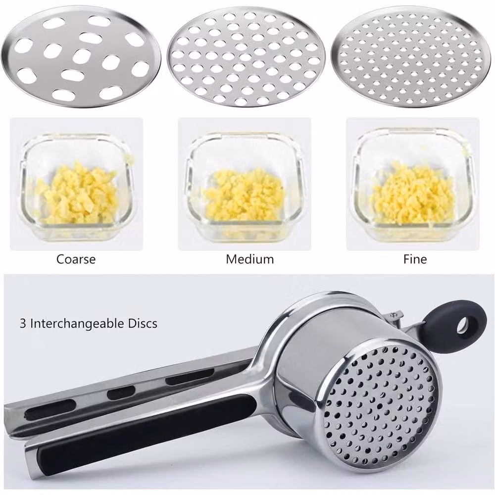 Hinsinc Heavy Duty Stainless Steel Potato Ricer and Vegetable Puree Masher, Silver, Type A – 2