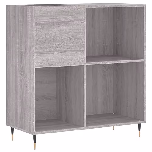vidaXL Record Cabinet in Grey, W: 84.5 cm, D: 38 cm, H: 89 cm – 1
