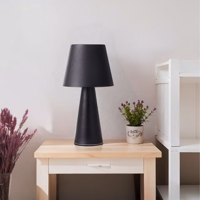 Komore Rechargeable Tri-Color Minimalist Table Lamp in Black