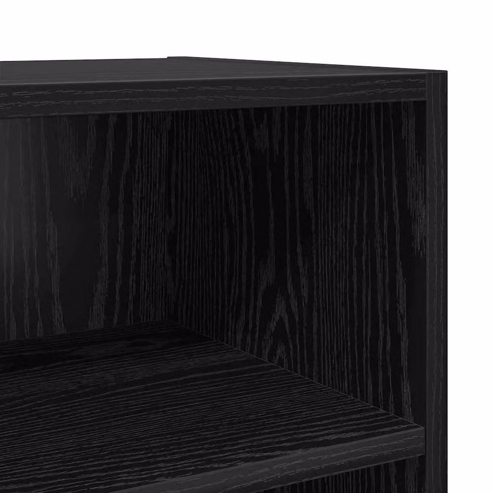 Berkfield Home Modern Black Oak Entertainment Centre in Engineered Wood – 5