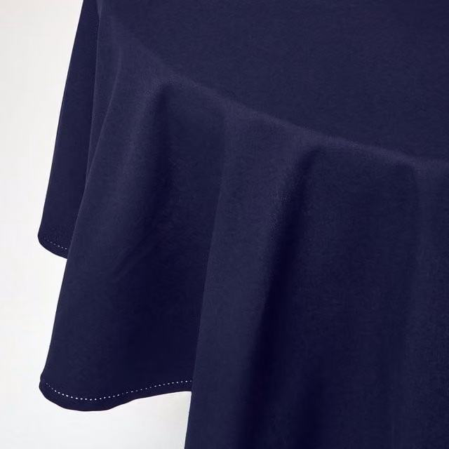 Homescapes Plain Blue Cotton Tablecloth